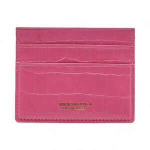 ROCKERTYPE Luxury Cardholder Wallet Crocodile Embossed Italian Leather Pink